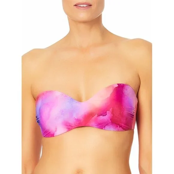 SANDFLOWER Bandeau Swim Top Tye Dyed Canyon Pink Color Women's Size L(12… - Picture 5 of 11